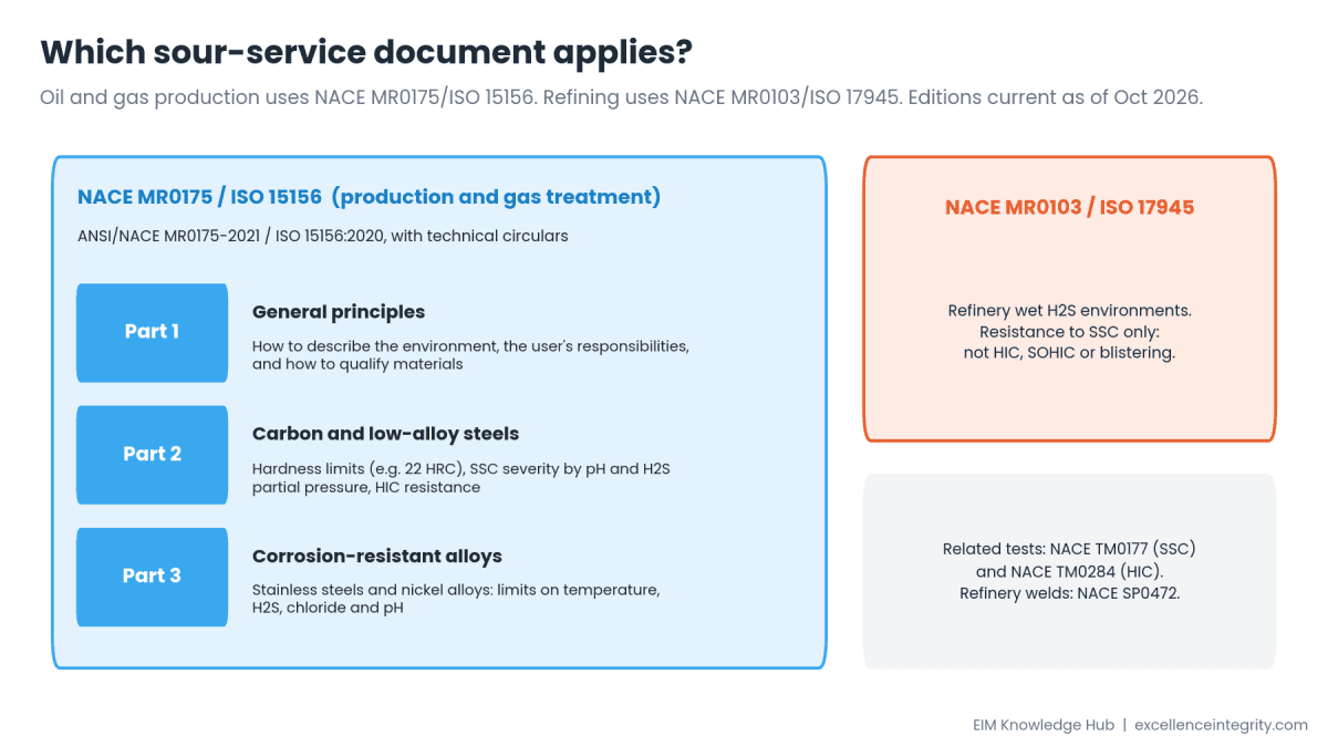 NACE MR0175 / ISO 15156 in Plain English: What Sour Service Really Requires
