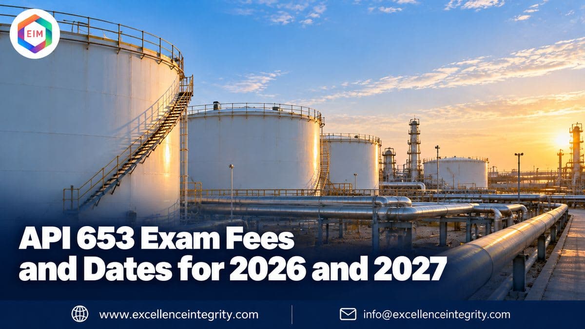 API 653 Exam Fees and Dates for 2026 and 2027