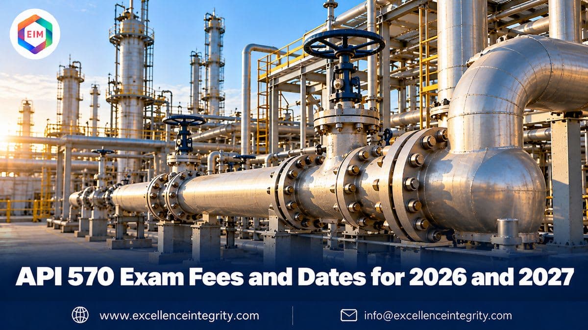 API 570 Exam Fees and Dates for 2026 and 2027
