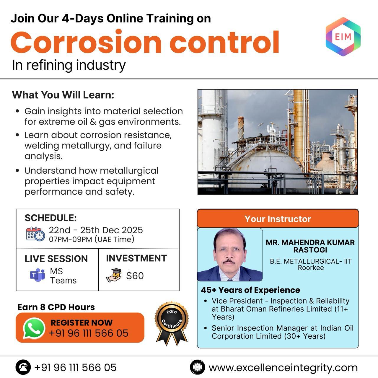 Corrosion control In refining industry